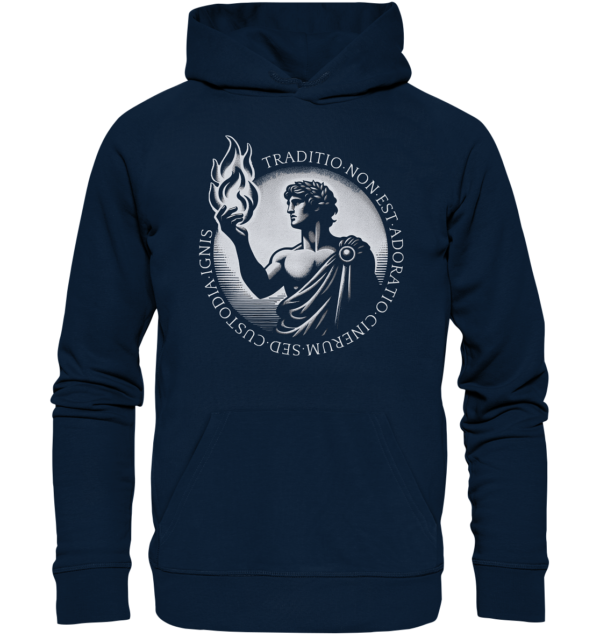 Prometheus Holding the Fire of Tradition - Organic Hoodie - Image 3