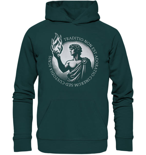 Prometheus Holding the Fire of Tradition - Organic Hoodie - Image 4