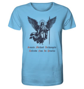 St. Michael - Defende Nos In Proelio (Aqua Blue) - Organic Shirt