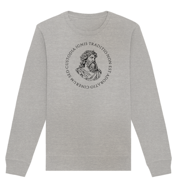 Tradition Is Not The Adoration of Ashes – Jupiter – Black - Organic Basic Unisex Sweatshirt - Image 4