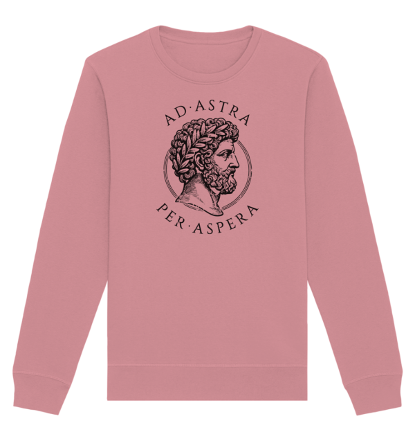 Ad Astra Per Aspera – Marcus Aurelius – Black - Organic Basic Unisex Sweatshirt