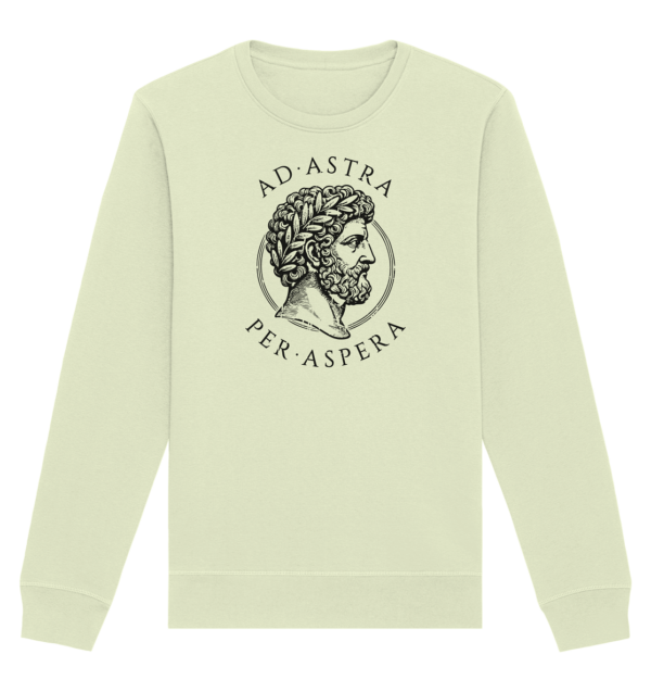 Ad Astra Per Aspera – Marcus Aurelius – Black - Organic Basic Unisex Sweatshirt - Image 5