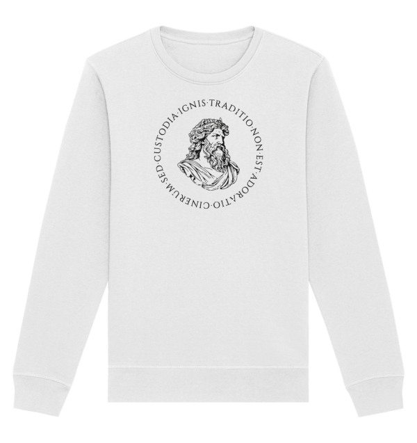 Tradition Is Not The Adoration of Ashes – Jupiter – Black - Organic Basic Unisex Sweatshirt - Image 6