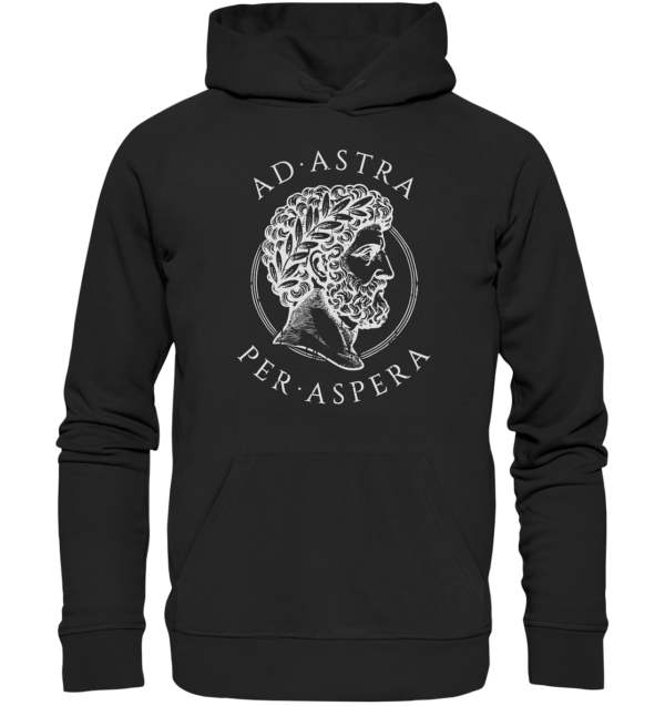 Ad Astra Per Aspera – Marcus Aurelius – White - Organic Hoodie