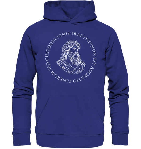 Tradition Is Not The Adoration of Ashes - Jupiter Bust - White  - Organic Hoodie - Image 8