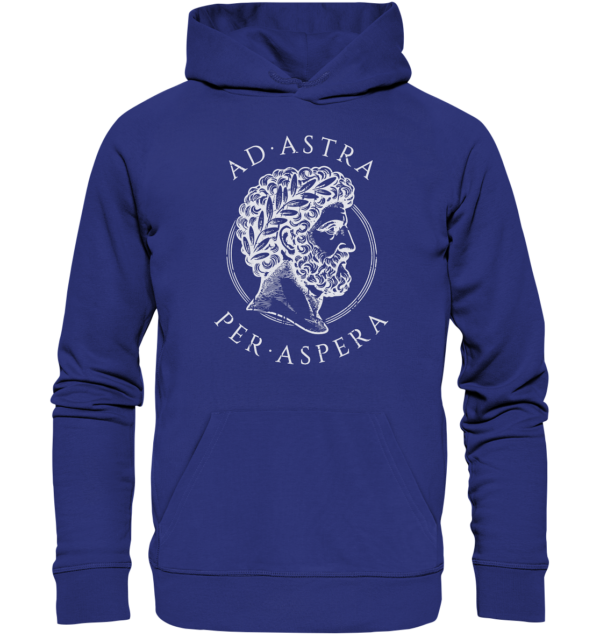 Ad Astra Per Aspera – Marcus Aurelius – White - Organic Hoodie - Image 8