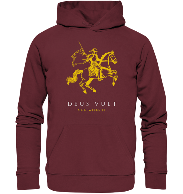 Deus Vult - God Wills It - Organic Hoodie - Image 2