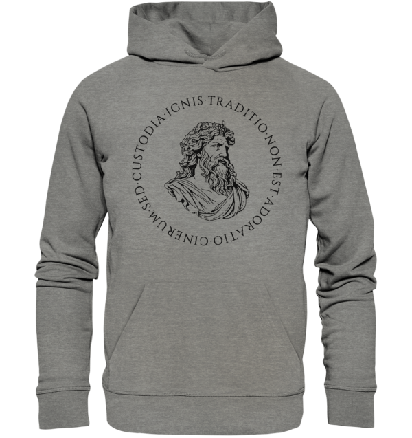 Tradition Is Not The Adoration of Ashes – Jupiter – Black - Organic Hoodie - Image 5