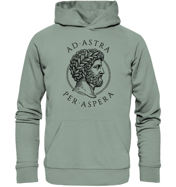 Ad Astra Per Aspera – Marcus Aurelius – Black - Organic Hoodie