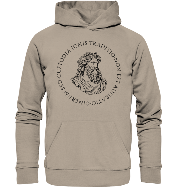 Tradition Is Not The Adoration of Ashes – Jupiter – Black - Organic Hoodie - Image 3