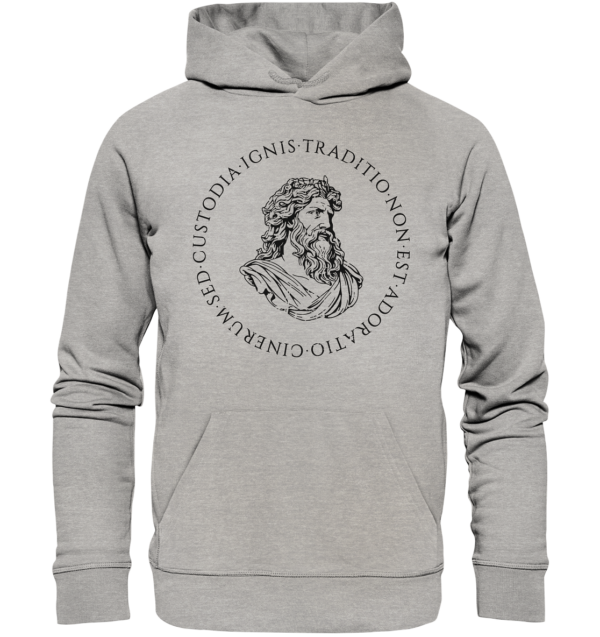 Tradition Is Not The Adoration of Ashes – Jupiter – Black - Organic Hoodie - Image 4