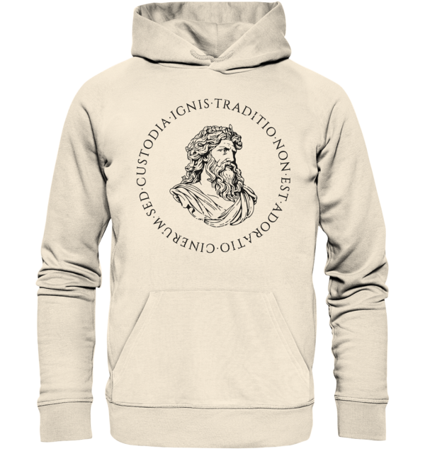 Tradition Is Not The Adoration of Ashes – Jupiter – Black - Organic Hoodie - Image 6