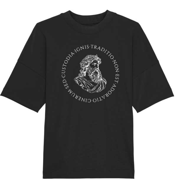 Tradition Is Not The Adoration of Ashes - Jupiter Bust - White  - Organic Oversize Shirt