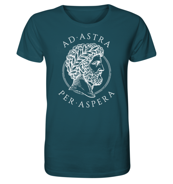 Ad Astra Per Aspera – Marcus Aurelius – White - Organic Shirt - Image 9