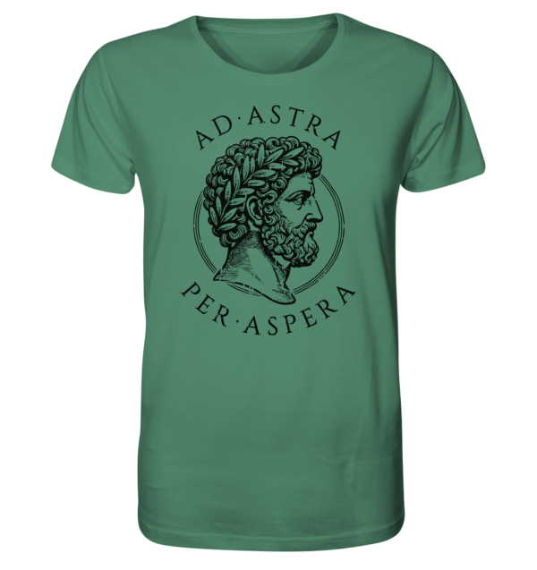 Ad Astra Per Aspera – Marcus Aurelius – Black - Organic Shirt - Image 6