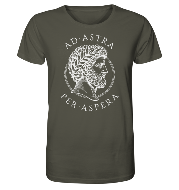 Ad Astra Per Aspera – Marcus Aurelius – White - Organic Shirt - Image 7