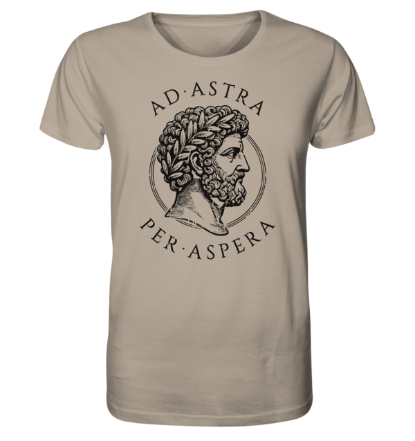 Ad Astra Per Aspera – Marcus Aurelius – Black - Organic Shirt - Image 4