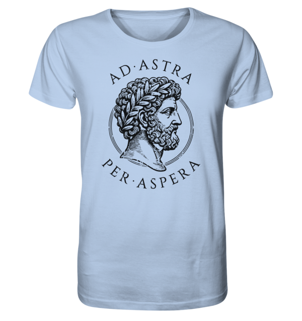 Ad Astra Per Aspera – Marcus Aurelius – Black - Organic Shirt - Image 3