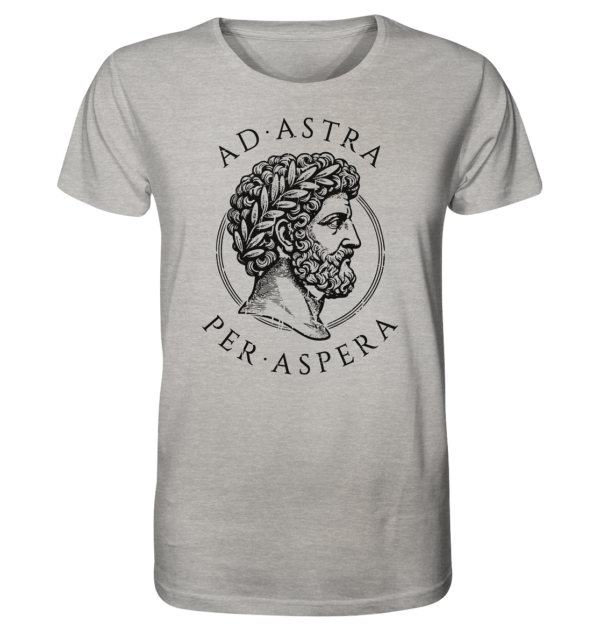 Ad Astra Per Aspera – Marcus Aurelius – Black - Organic Shirt - Image 7