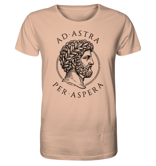 Ad Astra Per Aspera – Marcus Aurelius – Black - Organic Shirt - Image 5