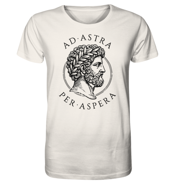 Ad Astra Per Aspera – Marcus Aurelius – Black - Organic Shirt - Image 10