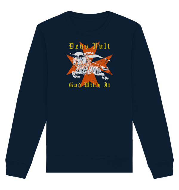 Deus Vult - Maltese Cross - Organic Basic Unisex Sweatshirt - Image 5