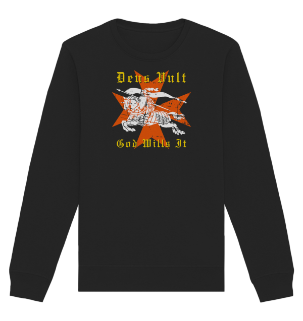 Deus Vult - Maltese Cross - Organic Basic Unisex Sweatshirt - Image 2