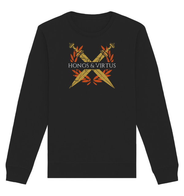 Honos & Virtus - Twin Roman Swords - Gladius - Organic Basic Unisex Sweatshirt - Image 2