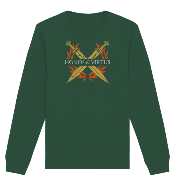 Honos & Virtus - Twin Roman Swords - Gladius - Organic Basic Unisex Sweatshirt - Image 3