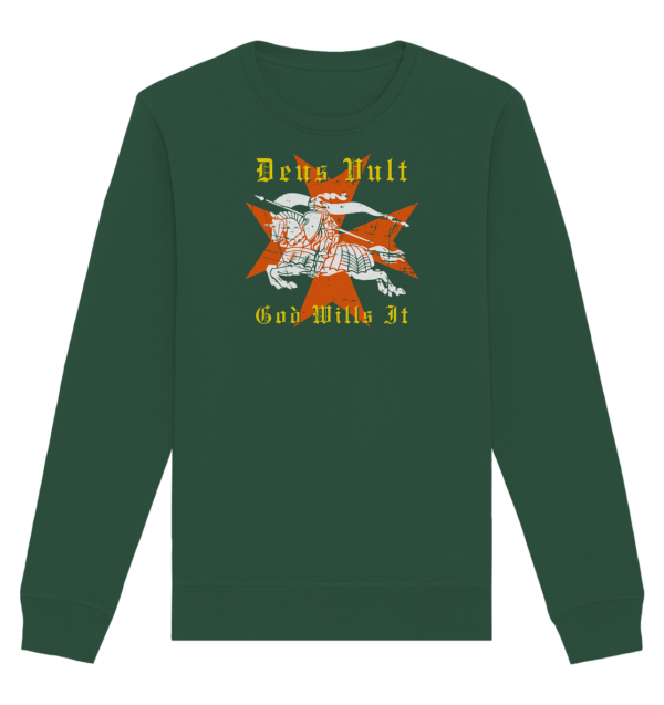 Deus Vult - Maltese Cross - Organic Basic Unisex Sweatshirt - Image 3