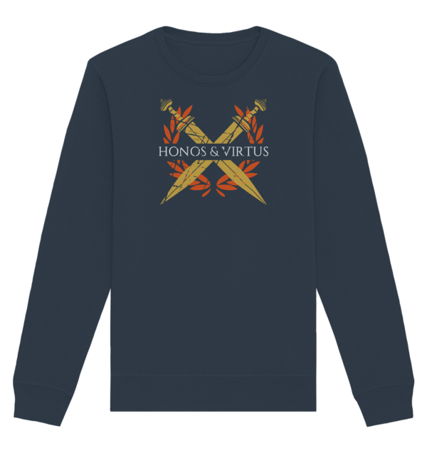 Honos & Virtus - Twin Roman Swords - Gladius - Organic Basic Unisex Sweatshirt - Image 6