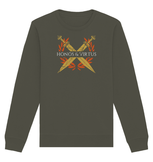 Honos & Virtus - Twin Roman Swords - Gladius - Organic Basic Unisex Sweatshirt - Image 7