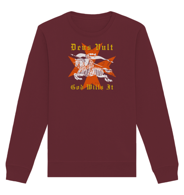 Deus Vult - Maltese Cross - Organic Basic Unisex Sweatshirt - Image 4