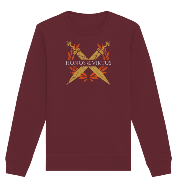 Honos & Virtus - Twin Roman Swords - Gladius - Organic Basic Unisex Sweatshirt - Image 4