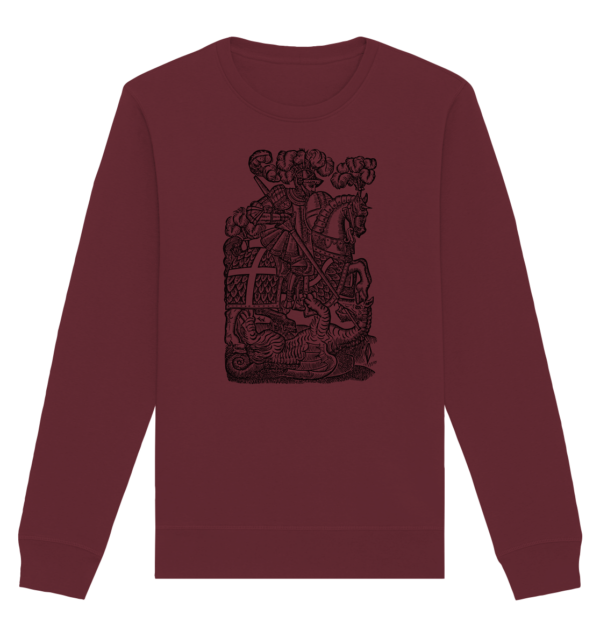 St. George Defeats the Dragon - Organic Basic Unisex Sweatshirt - Image 3