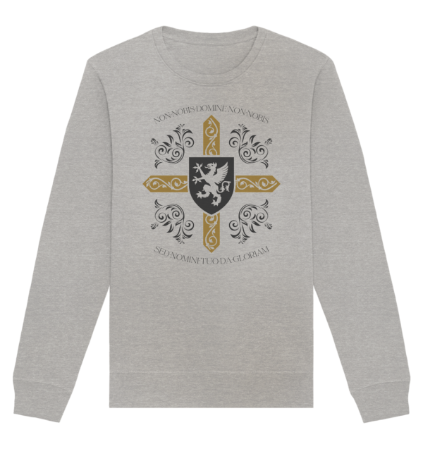 Non nobis, Domine - Templar Maxim - Organic Basic Unisex Sweatshirt - Image 4