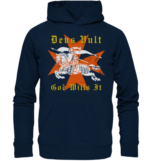 Deus Vult - Maltese Cross - Organic Hoodie - Image 4