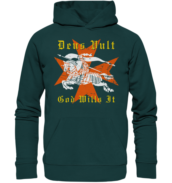 Deus Vult - Maltese Cross - Organic Hoodie - Image 5