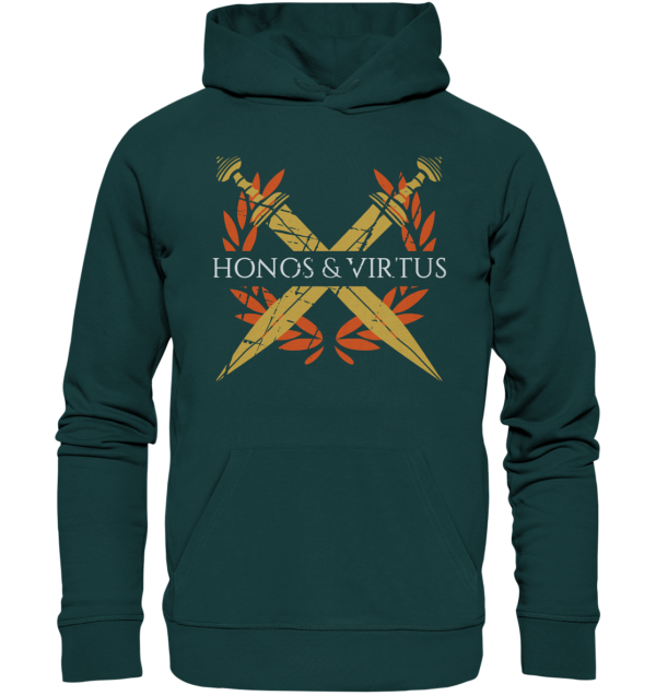 Honos & Virtus - Twin Roman Swords - Gladius - Organic Hoodie - Image 5