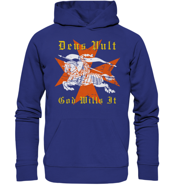 Deus Vult - Maltese Cross - Organic Hoodie - Image 8