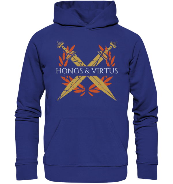 Honos & Virtus - Twin Roman Swords - Gladius - Organic Hoodie - Image 8