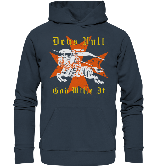 Deus Vult - Maltese Cross - Organic Hoodie - Image 6