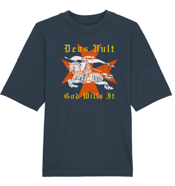 Deus Vult - Maltese Cross - Organic Oversize Shirt - Image 2