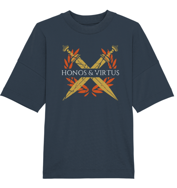 Honos & Virtus - Twin Roman Swords - Gladius - Organic Oversize Shirt - Image 2