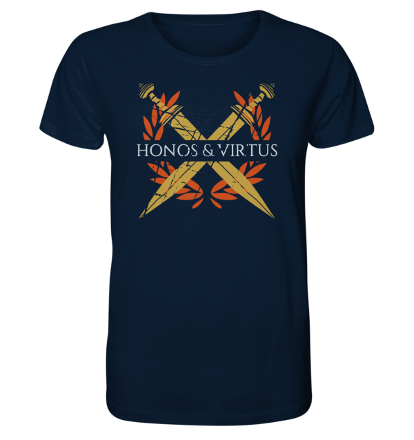 Honos & Virtus - Twin Roman Swords - Gladius - Organic Shirt - Image 4