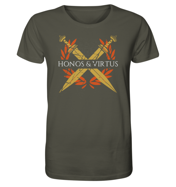 Honos & Virtus - Twin Roman Swords - Gladius - Organic Shirt - Image 7