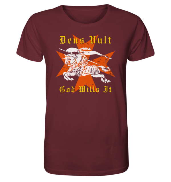 Deus Vult - Maltese Cross - Organic Shirt - Image 3