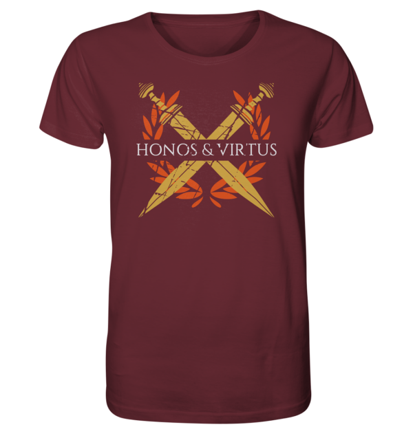 Honos & Virtus - Twin Roman Swords - Gladius - Organic Shirt - Image 3